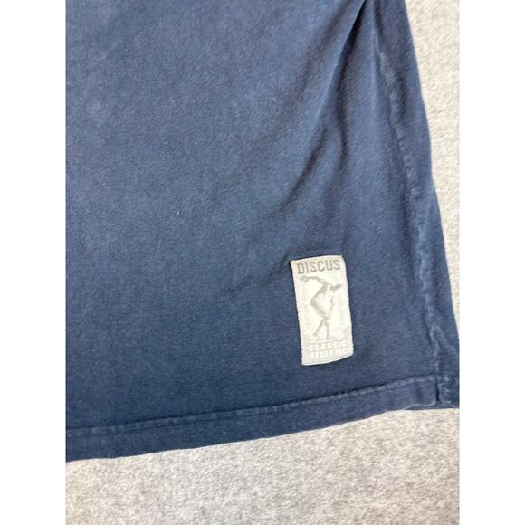 VINTAGE Discus Athletic Shirt Men XL Blue 1/4 Zip Polo Raglan Sleeves Streetwear - Picture 5 of 8